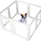 Clear Acrylic Plastic Dog Playpen - Clear Dog Play Pen - Easy Assemble Acrylic Dog Playpen - Puppy Playpen, Cat Playpen, Small Animal Playpen, Dog Play Pen Indoors (White, 30.3" H, 8PCS)
