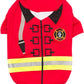 Parisian Pet Embroidered Firefighter Costume - 100% Cotton & Polyester Dog Clothes - Sleeved Red Dog Costume - 3XL