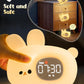 Bunny Alarm Clock for Kids with Night Light, Sleep Training Clock Time to Wake Clock, Rechargeable Silicone Light for Bedroom, Perfect Sleep Companion for Boys Girls