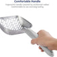 WePet Cat Litter Scoop, Aluminum Alloy Sifter, Kitty Metal Scooper, Deep Shovel with Diagonal Sifting Hole, Long Handle, Kitten Poop Lifter for Litter Box, Large Size, Grey Handle