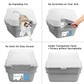 Petfamily Cat Litter Box, Large Foldable Jumbo Hooded with Transparent Lid,Grey