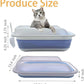 Collapsible Kitten Litter Box, Open Small Cat Litter Box with High Side Shallow Kitten Litter Pan Anti-Splashing Waterproof Low Entry Travel Litter Pan with Falling Sand Pedal