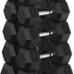 PAPABABE Hex Dumbbell Set, 45-135 lb Rubber Encased Home Gym Dumbbells, Weights Dumbbells Set for Women & Men, Hand Weight with Anti-Slip Grip