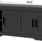 2-Tier Storage Bench, Shoe Bench with Thickened Padded Seat Cushion, Entryway Bench with 4 Doors, Adjustable Shelf, 13.8" D x 45.3" W x 18.5" H, for Entryway, Living Room, Bedroom, Black