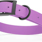 Dogline Biothane Waterproof Dog Collar Strong Coated Nylon Webbing with Black Hardware Odor- Proof for Easy Care Easy to Clean High Performance Fits Small Medium or Large Dogs, Amethyst Purple