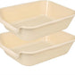 2 Pack of Extra Large Cat Litter Box (ABS Material), Low Entry Senior Litter Pen for Geriatric Kitty Big Cats, Jumbo Pet Safe Litter Boxes Tray for Pets Potty (Beach Sand, 20" L x 15.5" W)