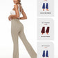 baleaf Women's V Crossover Flare Leggings with Pockets Yoga Pants High Waist Casual Workout Gym Bell Bottom Leggings