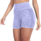 CHRLEISURE Women's 4 Packs Workout Gym Shorts, High Waisted Butt Lifting Scrunch Butt Seamless Booty Shorts