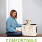 Fashion Pet Carrier Dog Purse Cat Bag Soft-Sided Carriers Travel Airline Approved, Stylish Leather Tote Handbag for Small Animal Puppy Kitten (White)