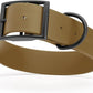 Dogline Biothane Waterproof Dog Collar Strong Coated Nylon Webbing with Black Hardware Odor- Proof for Easy Care Easy to Clean High Performance Fits Small Medium or Large Dogs, Coyote Brown