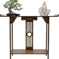 Console Table with Storage Shelves, 2 Tiers L 40.1” Narrow Sofa Table with Drawers, Bamboo Entryway Table for Small Spaces, Living Room Hallway Foyer Corridor Wood Entry Table