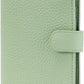 RFID Slim Passport Holder for Women, Compact Leather Passport Wallet with Card Holders SIM Slots,Zippered Coins Pocket and Cash Compartment Travel Passport Cover Case, Light Green