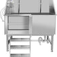 50" Dog Bathing Station, Professional Dog Washing Station Stainless Steel Dog Grooming Tub for Home,Equipped with Three Anti-Slip Steps, Removable Door, Pet Wash Station for Pet (50" Left ramp)