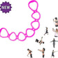 7 Rings Stretch Exercise Band, Portable Silicone Elastic Resistance Band Pilates Flexbands Yoga Stretching Strap Physical Therapy Rehab Belt, Home Gym Workout Equipment for Full Body Exercise