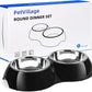 Stainless Steel Dog Bowls Set – Dual Non-Slip Pet Dishes with 2 Small (1 Cup*2) Bowls & Durable Resin Stand – Food & Water Feeder for Puppies, Cats, and Medium Dogs – Black