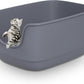Gefryco Large Cat Litter Box with High Sided 24.6"x18.3"x12.2" - Jumbo Extra Large Open Anti - Splashing High Wall for Multiple Cats (Grey)