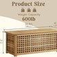 Bench with Storage, Acacia Laundry Hamper with Seat, Storage Benches with Seating for Entryway, Living Room, Bedroom, Bathroom (15.7x38.6x17.7in)