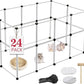 24 Panels Portable Small Animals Playpen,48"x 24"x 28" Transparent Pet Playpen,Portable Plastic Enclosure,Puppy Play Pen for Indoors Outdoor Pet Fence for Guinea Pigs,Bunny,Ferrets,Hamsters,Hedgehogs