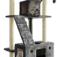 Furhaven 69.3" Tall Cat Tree for Indoor Cats, Ft. Sisal Scratching Posts, 2x Cat Condos, & Toys - Tiger Tough Double Decker Interactive Playground Tower - Silver Gray, One Size