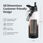 40 oz Insulated Water Bottle with Straw (Cold for 48 Hrs), Stainless Steel Triple Wall Vacuum Sports Water Jug, Leakproof Hydro Cup Flask with Paracord Handle & Straw Spout Lids & DIY Stickers