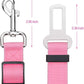 Elisel Elisel 2 Packs Adjustable Length Pet Dog Cat car seat Belt Pet seat Belt Pet Accessories for Dogs Cats and Pets (Pink)