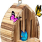 Picowe Wooden Butterfly House - Natural Habitat Nesting Box With Feeder for Butterflies, Bees, Ladybirds - Hanging Garden House for Outside, Open Door