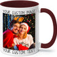 Ship Next Day Custom Mug Design Your Own Photo Text Personalized Picture Gifts for Women Men Customized Gifts Idea Personalized Coffee Mugs 11oz Dark Red Handle