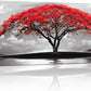 canvas wall art for living room bathroom Wall Decor Black and white landscape red tree moon scenery Hang painting Home Decorations for office bedroom kitchen Works canvas Prints pictures 24" x 48"inch