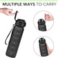 32oz Motivational Water Bottles with Time Marker & Fruit Strainer, Transparent Gradient Color Water Bottle with Times to Drink, Leakproof & BPA Free, Reusable Bottle with Strap (No Straw)