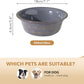Ceramic 7.1inch Set of 2 Dog Bowls for Medium and Large Dog, 2pcs Basic Food and Water Dishes for Replacement, Wide Opening Rounded Edge (2 Bowls, Reactived Glaze -Grey)