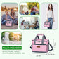 iknoe Large Foldable Cooler Bag, 8.5L Insulated Lunch Bag, Leakproof Lunch Cooler Tote with Multi-Bag Design Suitable for Beach, Picnic and Office Use, Pink 15-Can