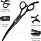 Professional Dog Grooming Scissors Set Stainless Steel Dog Grooming Kit - Thinning, Curved Scissors and Comb for Dog Cat Pet (Black 5 in1)