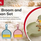 Small Broom and Dustpan Set,mini Compact Portable, for Home, Sofas, Kitchen countertops, Storage Shelves, Office desks, bathrooms, and pet Areas (Colorful)