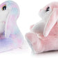 My OLi Bunny Stuffed Animal Pack of 2 Plush Rabbit 7in Stuffed Bunny with Floppy Ear Bedtime Friend Soft Toy Gifts for Girls Boys Kids, Pink & Rainbow