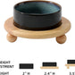 Ceramic Elevated Cat Food and Water Bowl, Kitty Bowl, Raised Cat Dish, Pet Feeder (5.1 in,1 x Starry Sky + Stand)