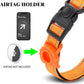 JSXD AirTag Dog Collar, Night Reflective Nylon Dog Collar for Small Medium Large Dogs,Lockable Quick Release Buckle,Padded Breathable Pet Collar with AirTag Holder (Orange, Large)