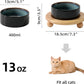Ceramic Elevated Cat Food and Water Bowl, Kitty Bowl, Raised Cat Dish, Pet Feeder (5.1 in,1 x Starry Sky + Stand)
