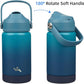 Insulated Water Bottle with Straw Lid,12 oz Stainless Steel Vacuum Metal Bottle with Silicone Handle,Vast