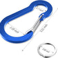 sprookber 3.2 Inch Aluminum Carabiner Clips D Ring, Caribeaner Spring Snap Hook with Keychain for Camping, Hiking, Gym & Outdoor Gear, Set of 10