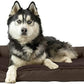 Furhaven Cooling Gel Dog Bed for Large Dogs w/ Removable Bolsters & Washable Cover, For Dogs Up to 95 lbs - Plush & Suede Sofa - Espresso, Jumbo/XL