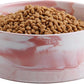 Dog Bowl Ceramic for Medium Large Breed, Heavy Weighted Dog Food Water Feeder Dish,8 in Non - Slip Modern Cute Extra Big Porcelain Pet Bowl Maze Marble Pink