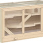 PawHut 45" Extra Large Wooden Hamster Cage, 3-Layer Chewproof Rat Cage with Opening Roof, Hut, Ramps, for Gerbil, Dwarf & Syrian Hamsters, Natural