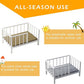 Dog Bed with Rails - Elevated Pet Metal Bed Frame with Solid Wood Board and Washable Soft Mat for Small Dog Indoor or Outdoor Use, 21.3" x 30 ", White