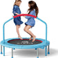 CLORIS 38in/48in Folding Trampoline - Max Load 220lbs / 450lbs Mini Trampoline Rebounder Trampoline for Adults with Adjustable Foam Handle, with safty Padded Cover Best Gift for Kids/Adult