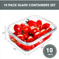 VERONES 10 Pack 22 OZ Glass Meal Prep Containers, Airtight Glass Lunch Containers Set, Glass Food Storage Containers with Lids,Exclusive of BPA, for Microwave, Oven, Freezer & Dishwasher Friendly,Grey