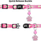 Personalized Breakaway Cat Collars Glow-in-The-Dark with ID Tag, Bell - Safety Quick - Release, Customizable for Female Male Kittens & Cats (Pink)
