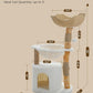 Modern Cat Tree for Large Cats, Wood Cat Tower for Indoor Cats, Real Branch Luxury Cat Furniture with Super Large Cozy Condo and Hammock & Scratching Post, Top Basket, White