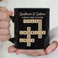 Family Puzzle Mug - Brothers & Sisters Forever Linked Together - Personalized For Family, Sister, Brother, Siblings - Scrabble Coffee Mug - Gifts For Christmas, Birthday, Anniversary