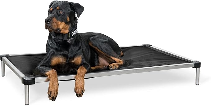K9 Ballistics Chew Proof Armored Padded Dog Crate Bed, Virtually Indestructible, Legs Included (Obsidian Black, Large (41" L x 27" W x 5" H))