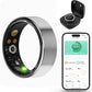 Smart Wellness Ring, Stylish Fitness Tracker with Heart Rate, Blood Oxygen, Blood Pressure, Sleep & Step Monitor. IP68 Waterproof, No Subscription, iOS & Android Compatible (Silver, 11)